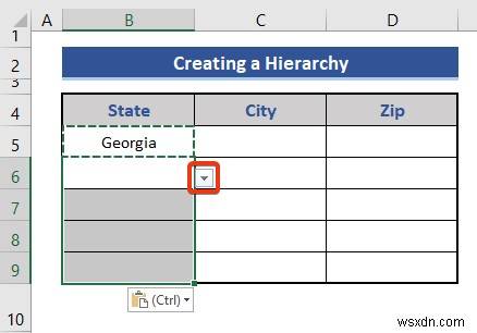 How to Create a Hierarchy of the State City and Zip Code in Excel