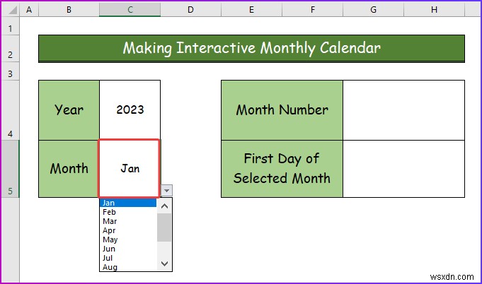 How to Make an Interactive Calendar in Excel (2 Easy Ways)