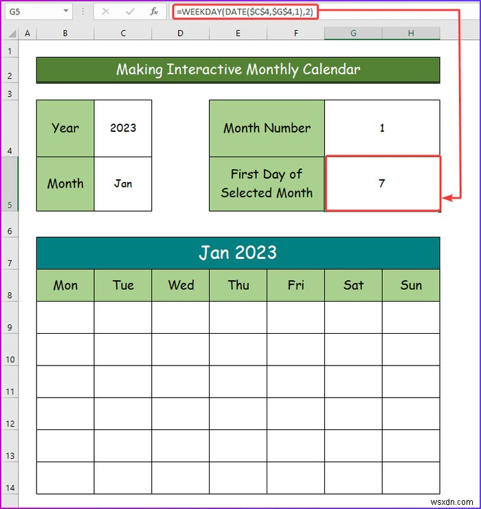 How to Make an Interactive Calendar in Excel (2 Easy Ways)