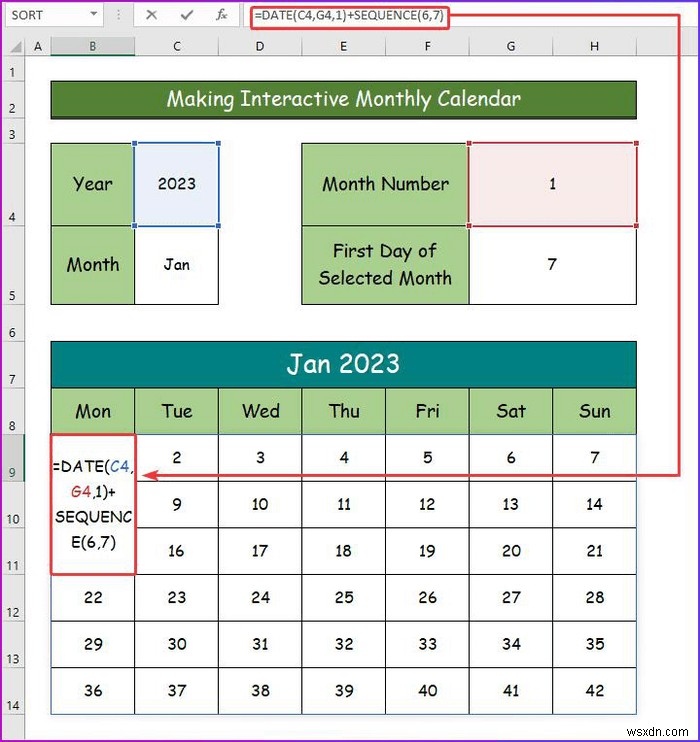 How to Make an Interactive Calendar in Excel (2 Easy Ways)