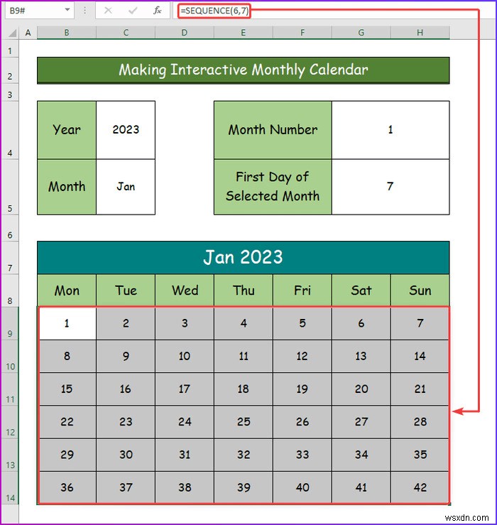 How to Make an Interactive Calendar in Excel (2 Easy Ways)