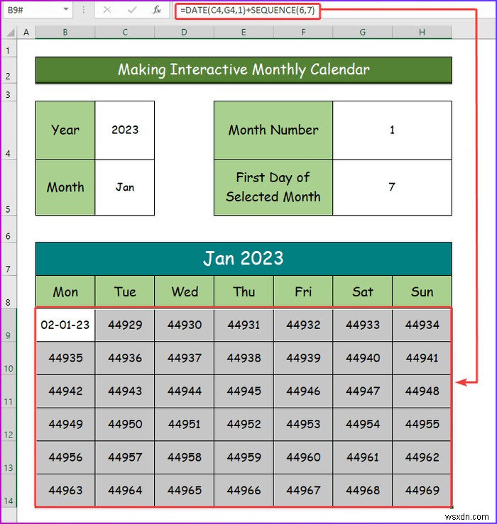 How to Make an Interactive Calendar in Excel (2 Easy Ways)