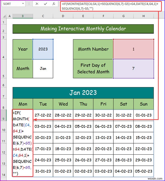 How to Make an Interactive Calendar in Excel (2 Easy Ways)