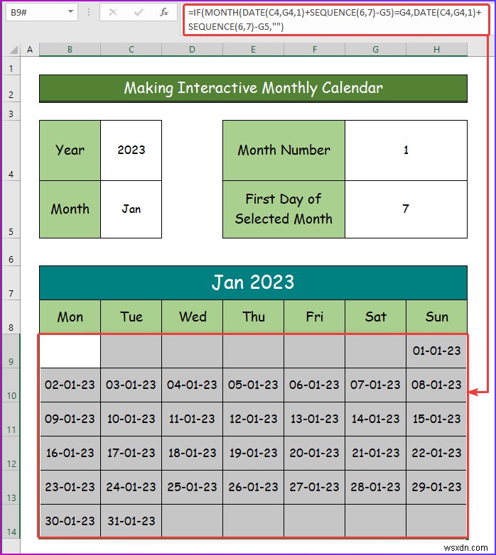 How to Make an Interactive Calendar in Excel (2 Easy Ways)