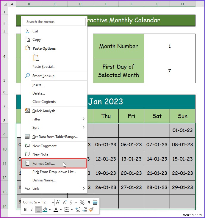 How to Make an Interactive Calendar in Excel (2 Easy Ways)