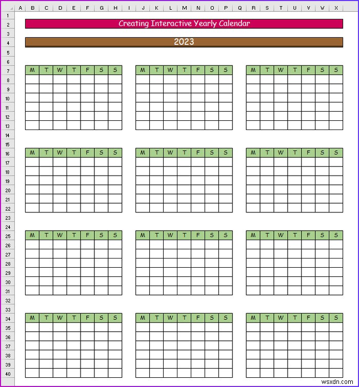 How to Make an Interactive Calendar in Excel (2 Easy Ways)