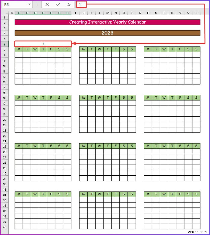 How to Make an Interactive Calendar in Excel (2 Easy Ways)
