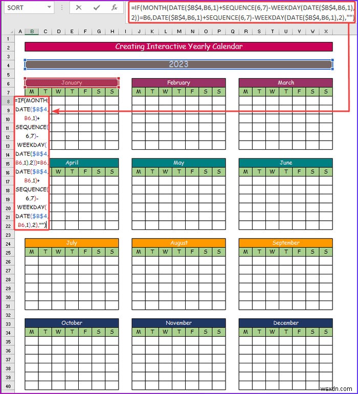 How to Make an Interactive Calendar in Excel (2 Easy Ways)