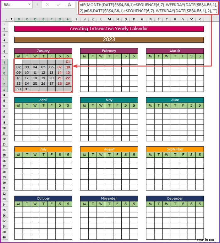 How to Make an Interactive Calendar in Excel (2 Easy Ways)