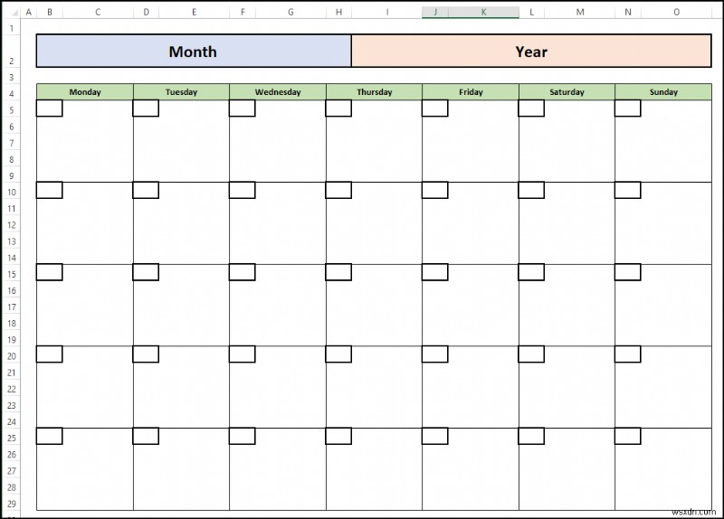 How to Make a Blank Calendar in Excel (Download Free Template)
