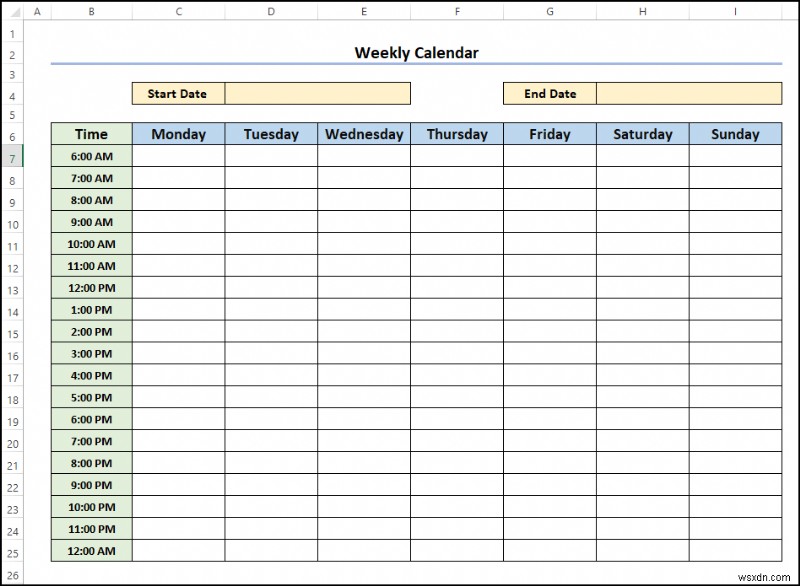 How to Make a Blank Calendar in Excel (Download Free Template)