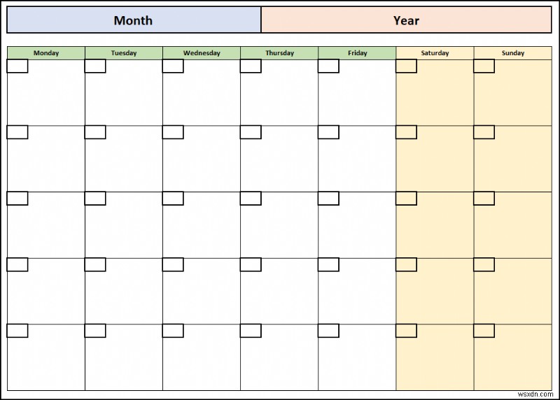 How to Make a Blank Calendar in Excel (Download Free Template)