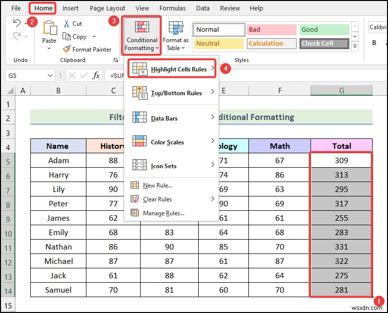 How to Filter by Color Using Conditional Formatting in Excel