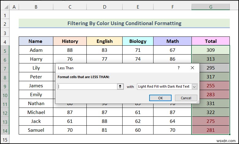How to Filter by Color Using Conditional Formatting in Excel