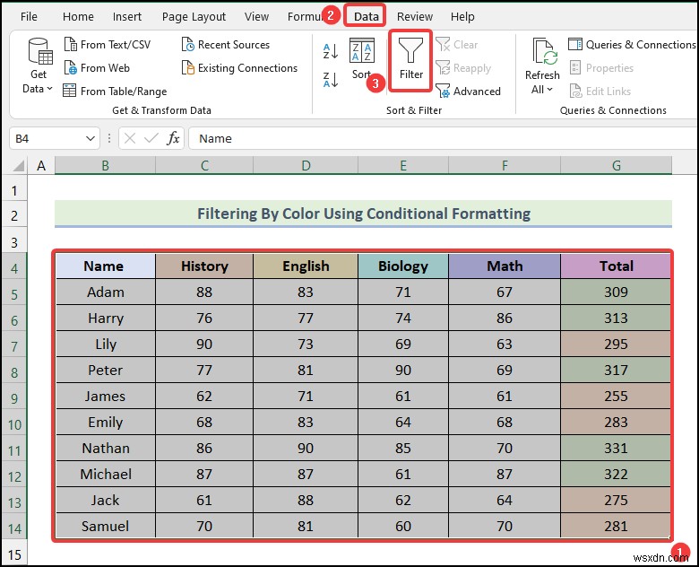 How to Filter by Color Using Conditional Formatting in Excel