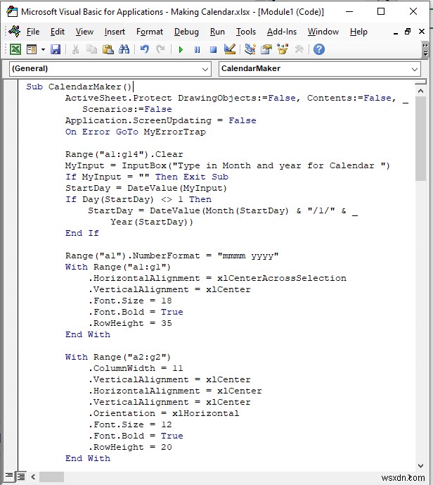 How to Make a Calendar in Excel Without Template (2 Examples)