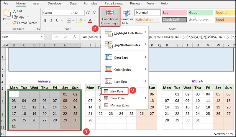 How to Create a Yearly Calendar in Excel (with Easy Steps)