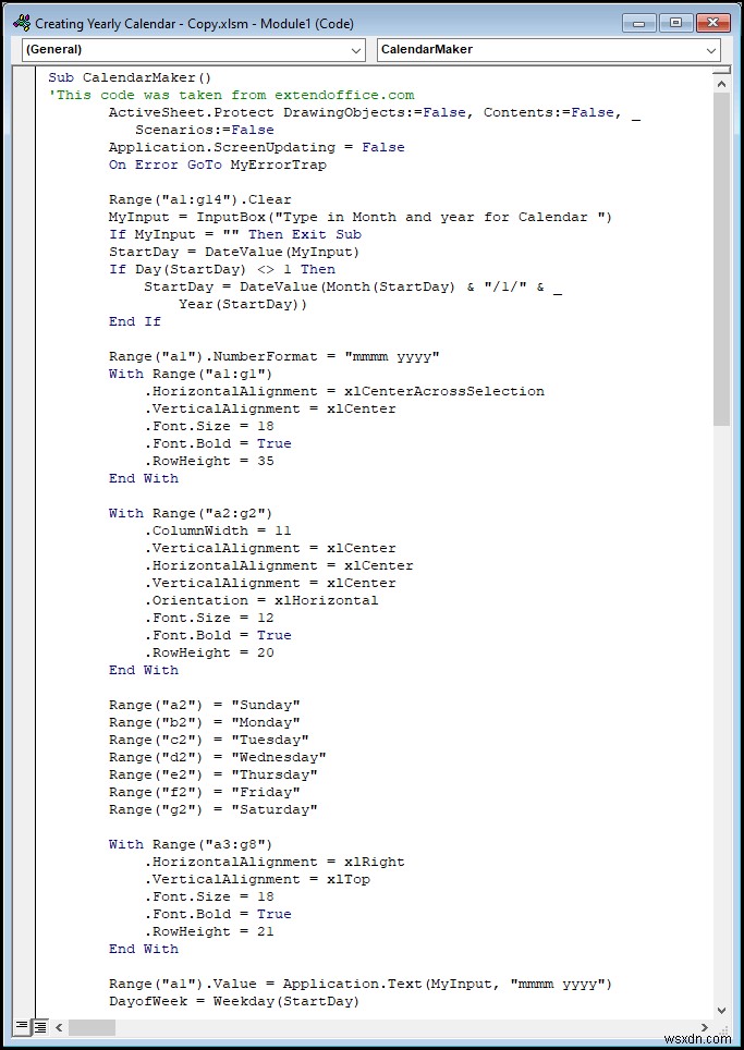 How to Create a Yearly Calendar in Excel (with Easy Steps)