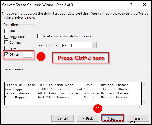 How to Use Line Break as Delimiter in Excel Text to Columns