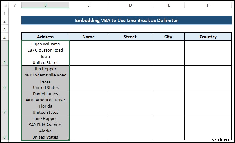 How to Use Line Break as Delimiter in Excel Text to Columns