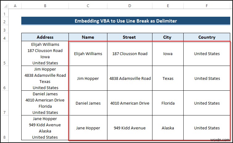 How to Use Line Break as Delimiter in Excel Text to Columns