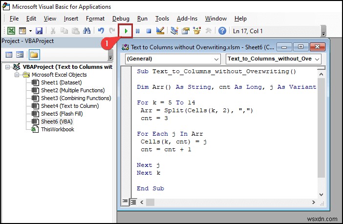 How to Convert Text to Columns Without Overwriting in Excel
