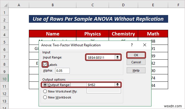 How to Apply Rows Per Sample ANOVA in Excel (2 Easy Methods)