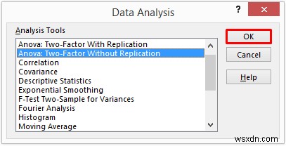 How to Use ANOVA Two Factor Without Replication in Excel