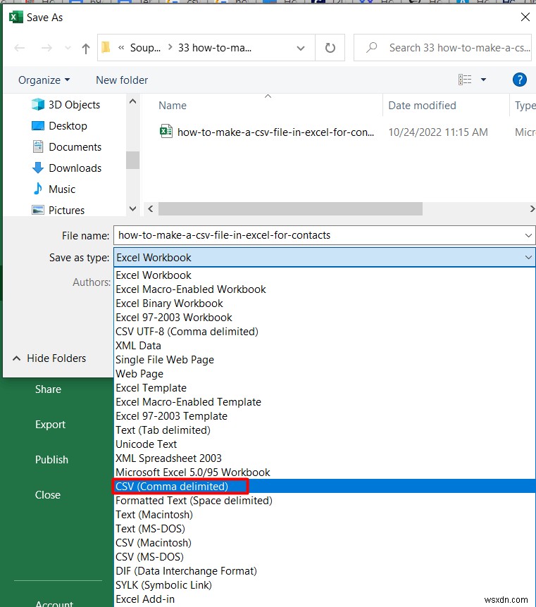How to Make a CSV File in Excel for Contacts (With Easy Steps)