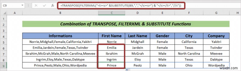 How to Split Text to Columns Automatically with Formula in Excel