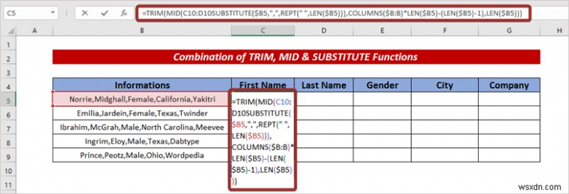 How to Split Text to Columns Automatically with Formula in Excel