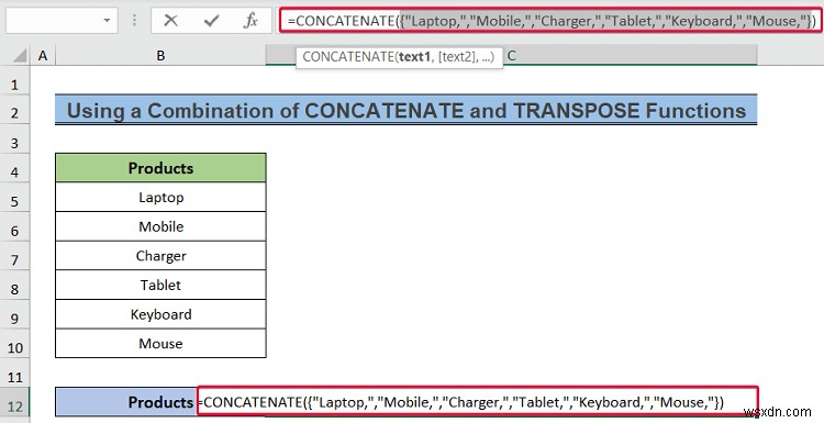 How to Convert Column to Text with Delimiter in Excel