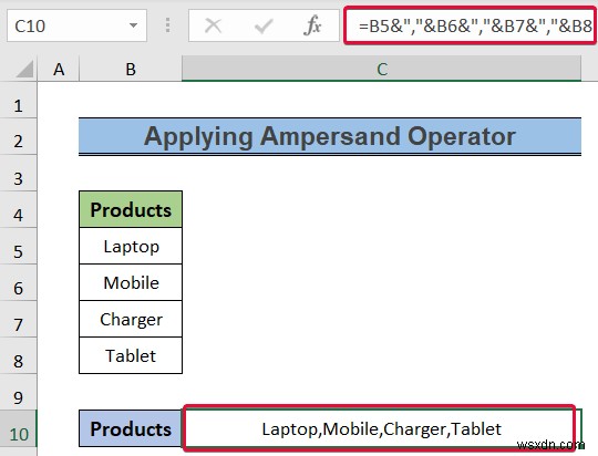 How to Convert Column to Text with Delimiter in Excel