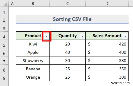 How to Sort CSV File in Excel (2 Quick Methods)