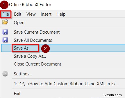 How to Add Custom Ribbon Using XML in Excel
