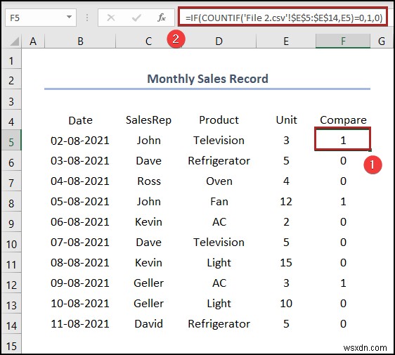 How to Compare 2 CSV Files in Excel (6 Easy Ways)