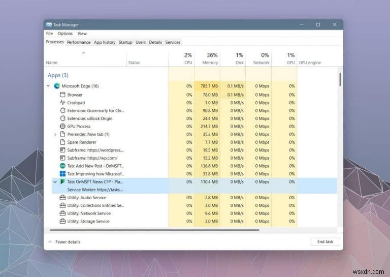 Microsoft makes it easier to see and understand Edge processes in the Windows 11 Task Manager