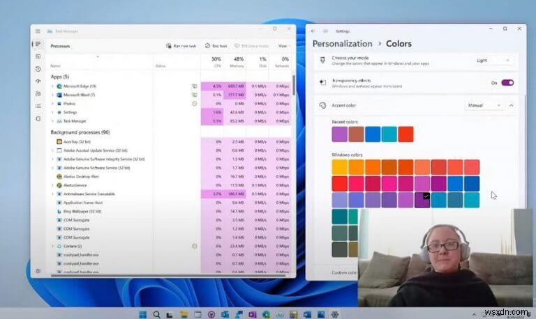 Microsoft teases accent color support for Task Manager utilization area in Windows 11