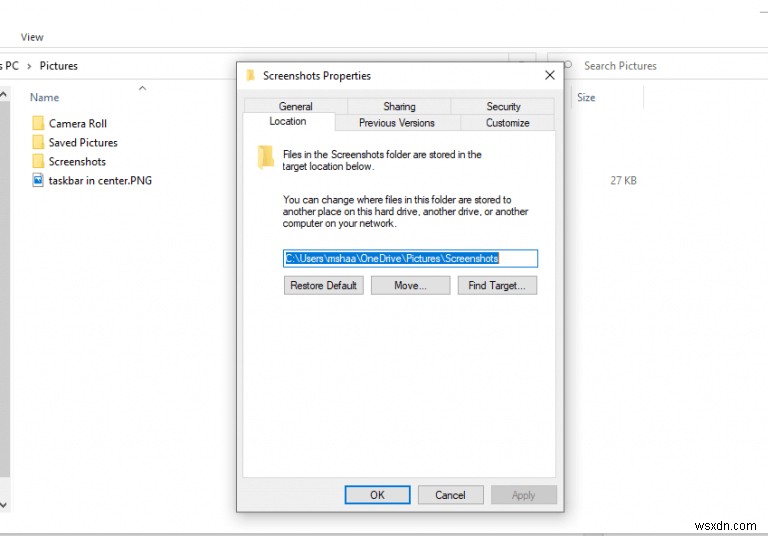 How to change your screenshot save location in Windows 10 or Windows 11