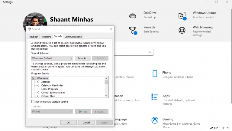 How to change system sounds on Windows PC