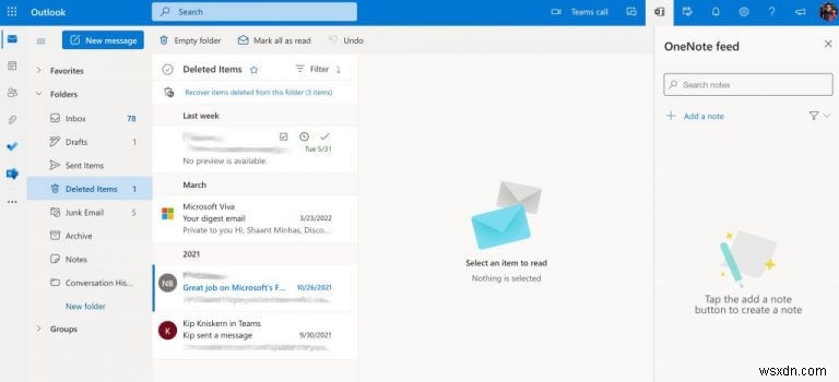How to recover deleted emails in Outlook Web