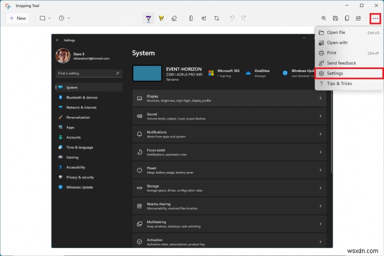 How to open the Windows 11 Snipping Tool with a keyboard shortcut to capture, edit, and save screenshots