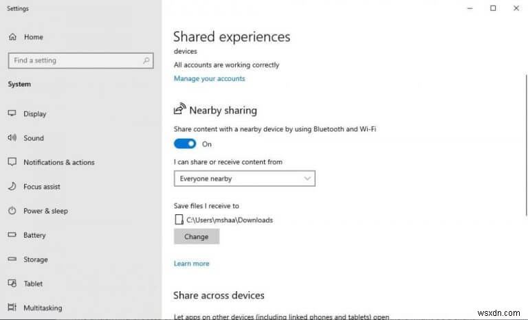 How to use Nearby sharing on Windows 10 or Windows 11