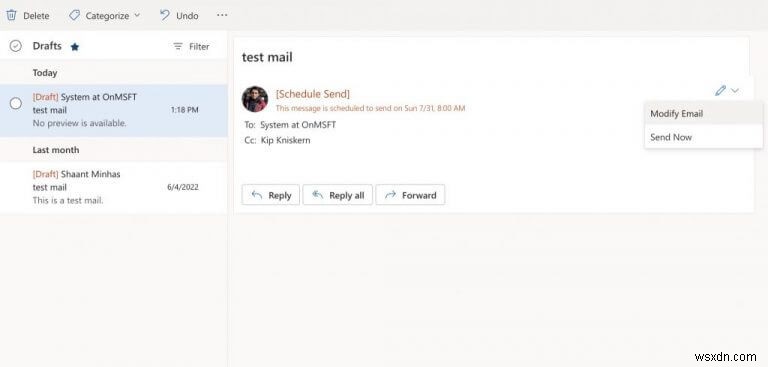 How to schedule an email on Outlook