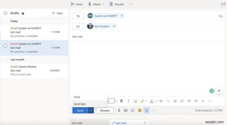 How to schedule an email on Outlook