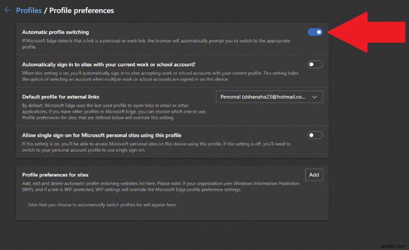 How to enable Edge automatic profile switching to keep your work and personal life separate