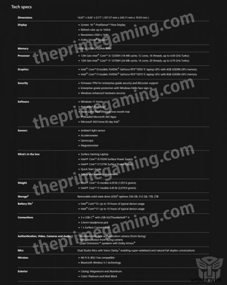 Leaked specs point to Microsofts upcoming Surface Gaming Laptop