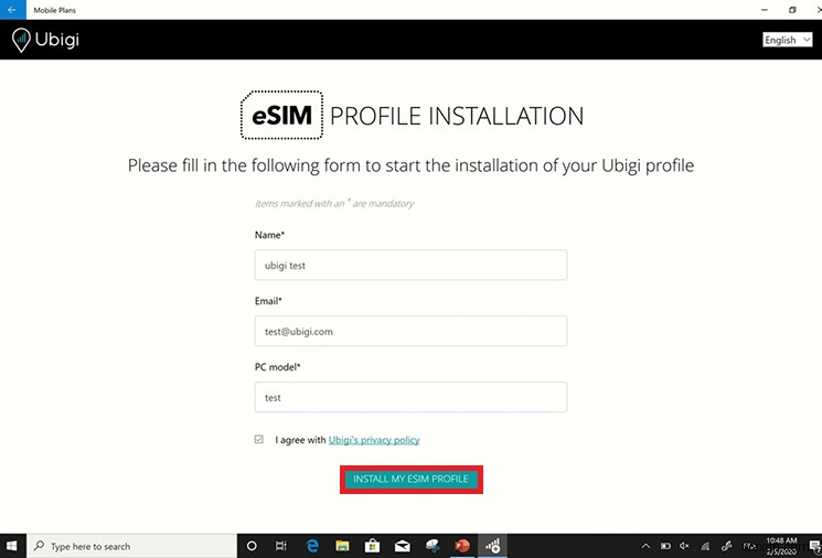 How to easily get a free eSIM profile on Windows 11