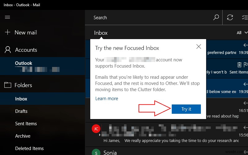 How to disable Outlooks Focused Inbox