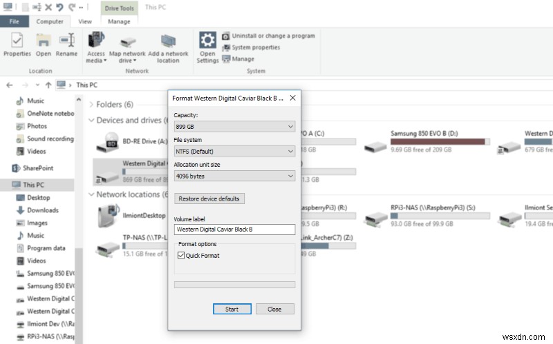 How to format a storage drive in Windows 10